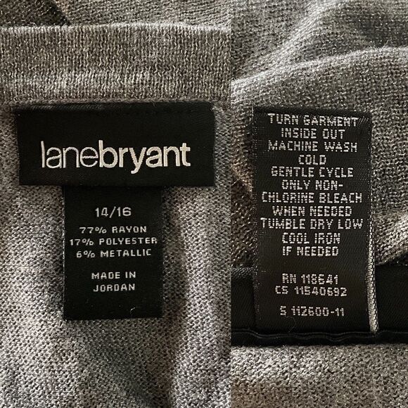 Lane Bryant Gray Metallic Cowl Neck Short Sleeve Top 14/16 - Picture 5 of 5